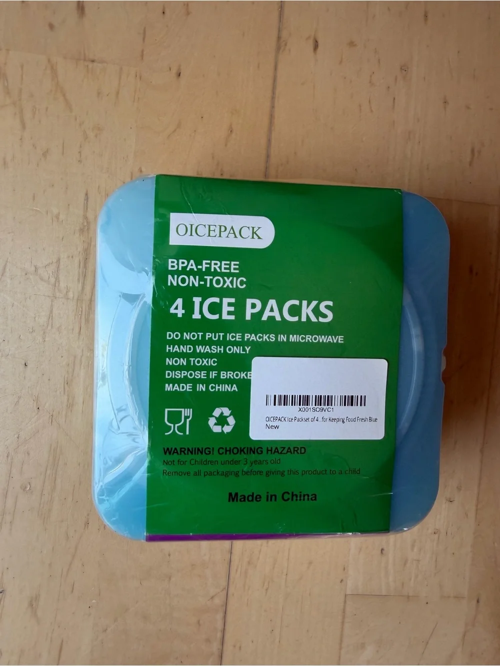 Ice Packs 4-Pack Reusable Cooler Packs - Light Blue